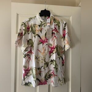 NWT Tommy Bahama Garden of Hope Silk Floral Shirt